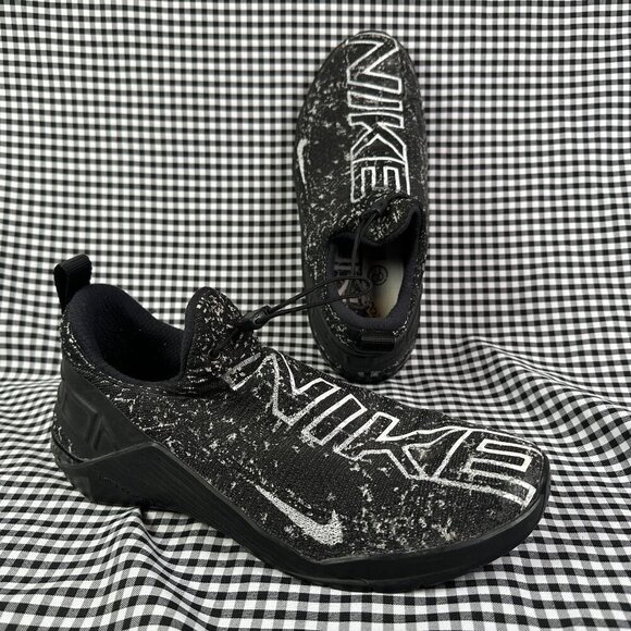 Nike React Metcon Mens Black & White Speckle Slip On Streetwear Running Sneakers - Picture 1 of 7